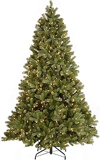 National Tree Company Pre-Lit 'Feel Real' Artificial Full Downswept Christmas Tree, Green, Douglas Fir, Dual Color LED Lig...