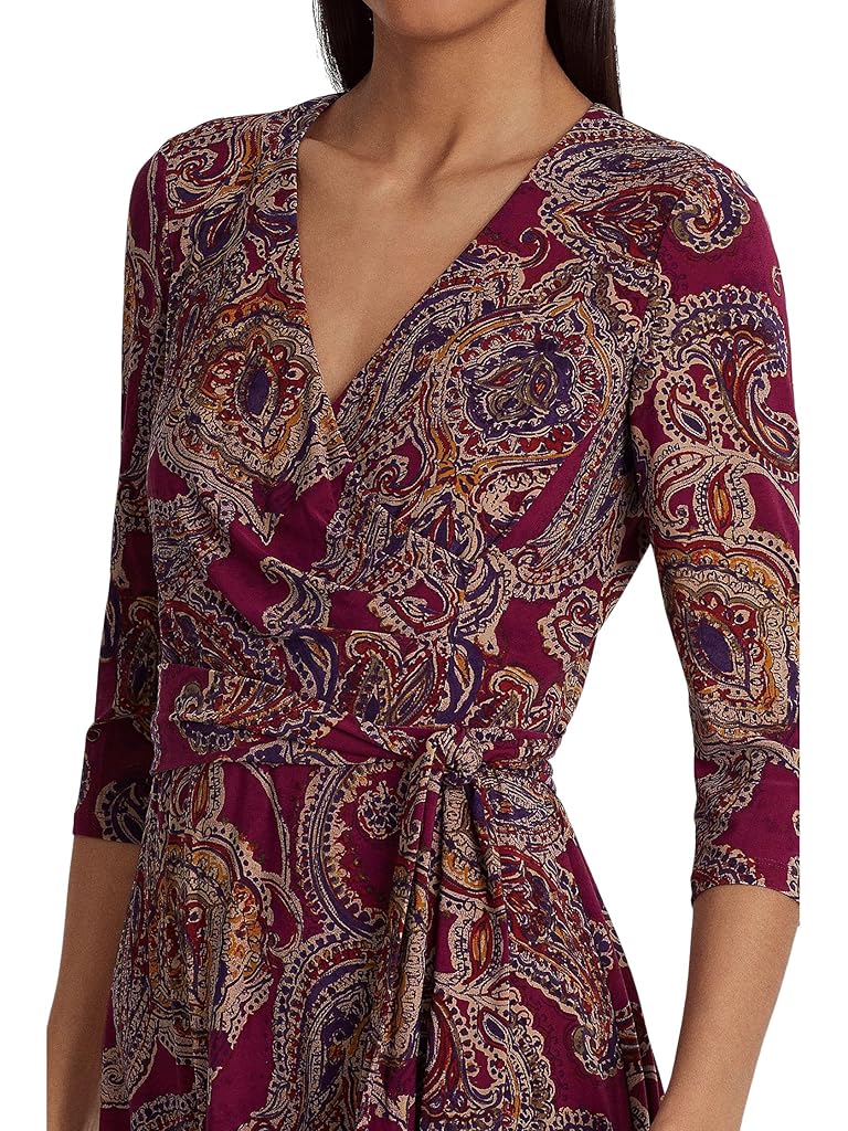 Lauren Ralph Lauren Paisley Surplice Jersey Dress