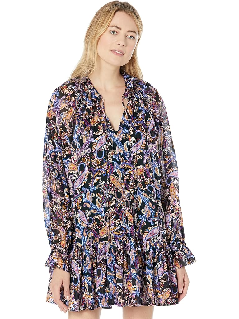 SUNDRY Paisley Boho Mini Dress