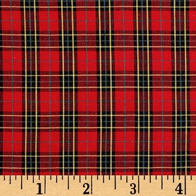 Kaufman Sevenberry Classic Plaids Red, Fabric by the Yard