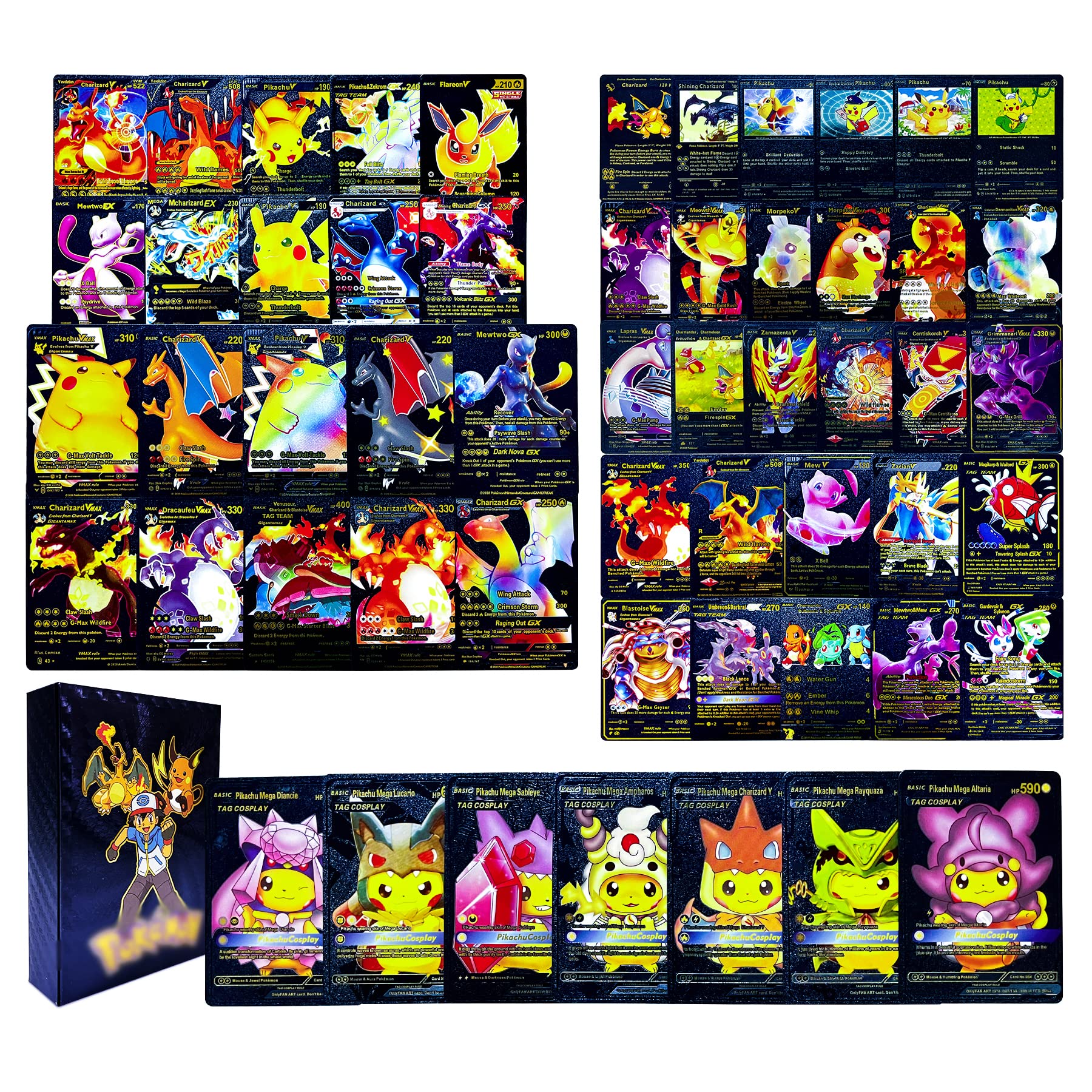 Buy Pokemon Cards TCG Deck Box Including 55 PC Collector's Black Gold ...