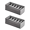 Amazon Basics Underwear Dresser Drawer Organizers, Pack of 2, Gray