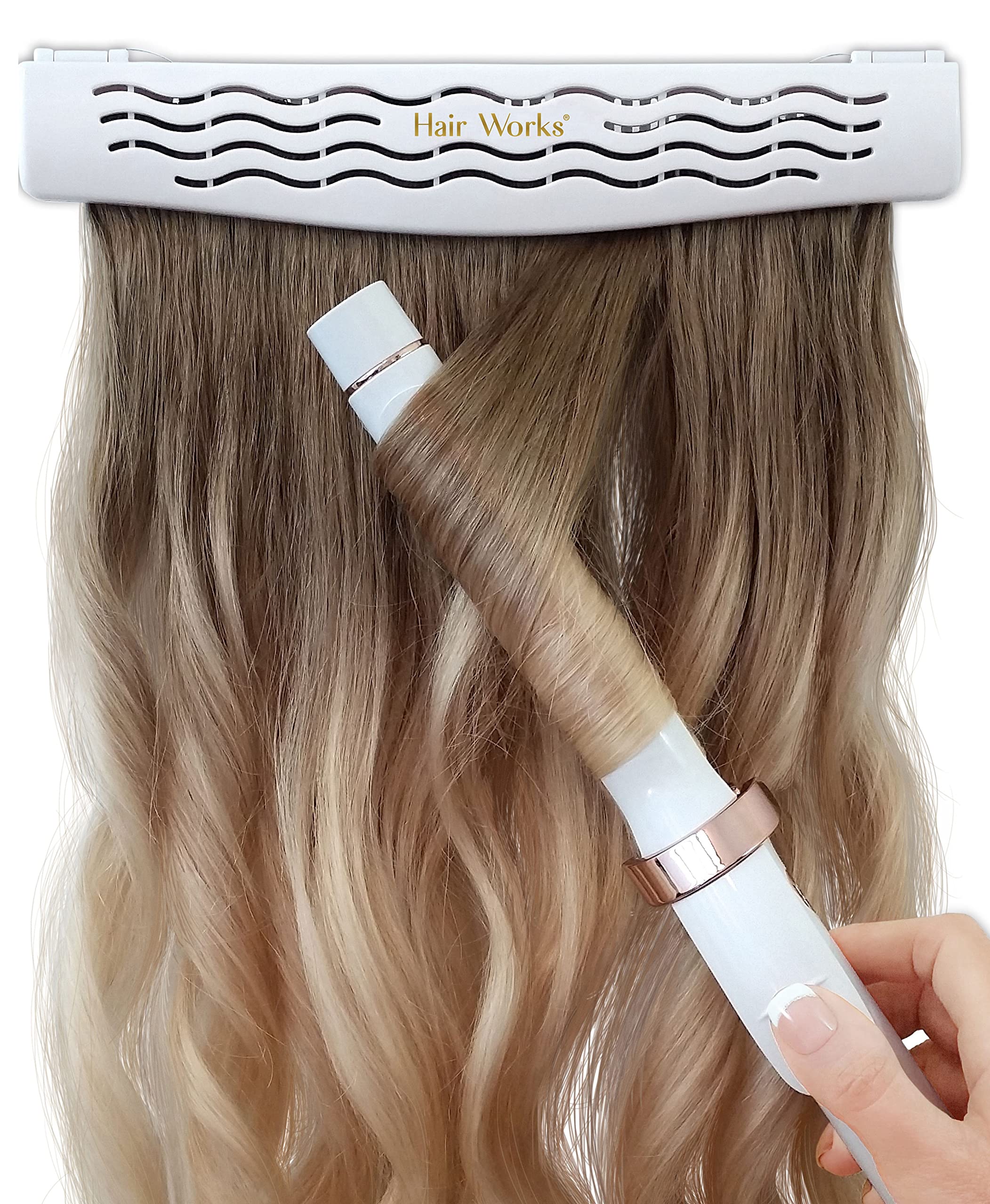 Hair Works4-in-1 Hair Extension Style Caddy - Lightweight, Waterproof and Portable, This Hair Extension Holder Is Designed To Securely Hold Your Extensions While You Wash, Style, Pack and Store Them