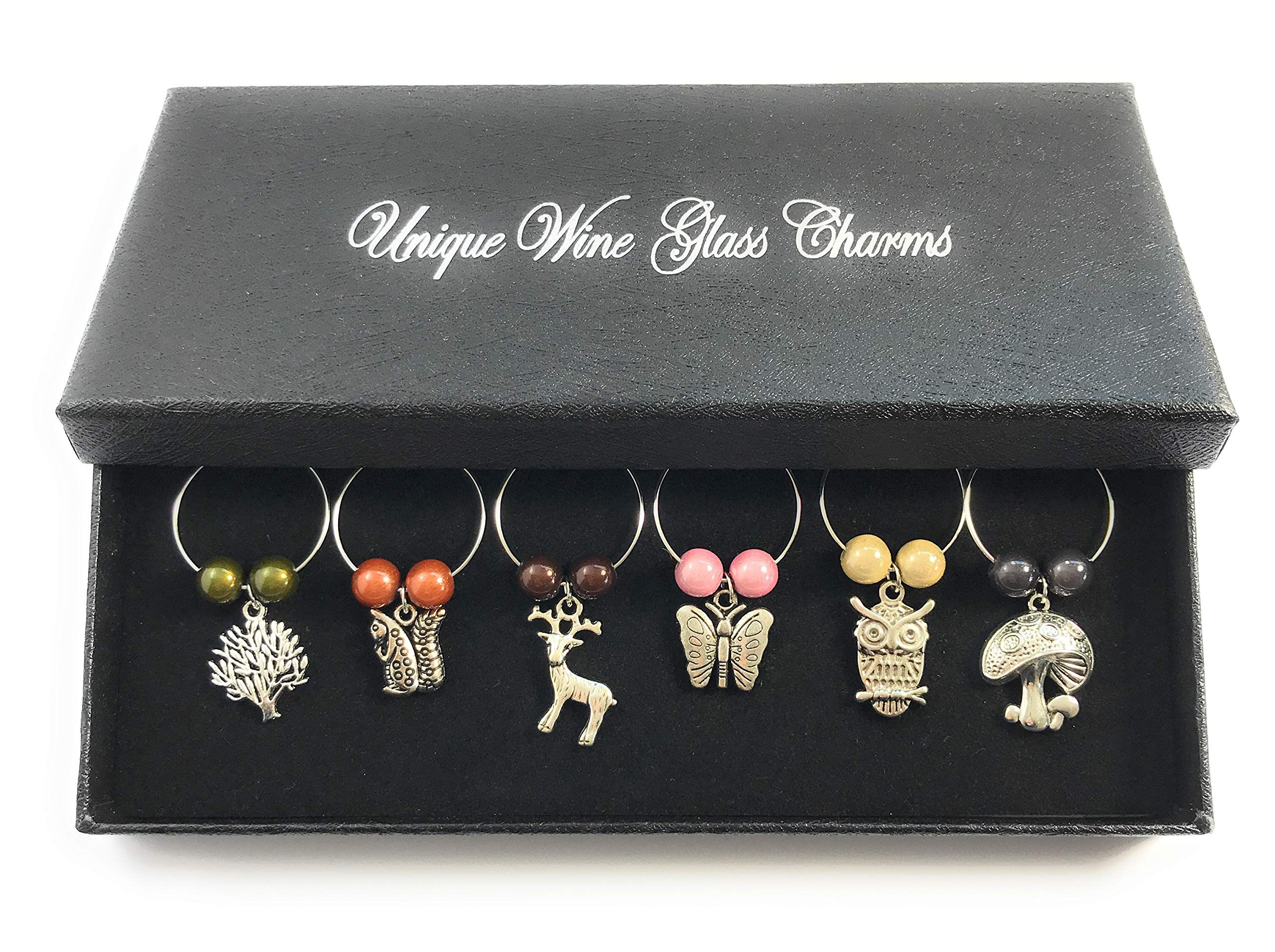 Libby's Market Place In The Countryside Wine Glass Charms with Gift Box