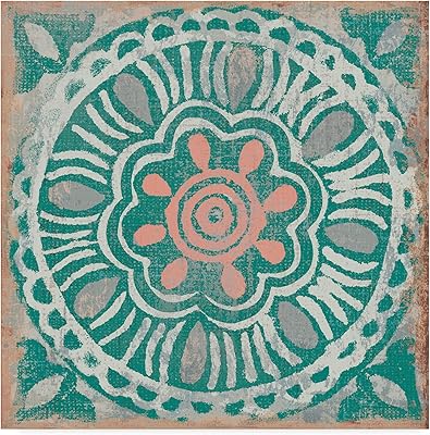 Trademark Fine Art Ocean Tale Tile VI Coral by Pela Studio, 14x14-Inch Fine Art, Multicolor