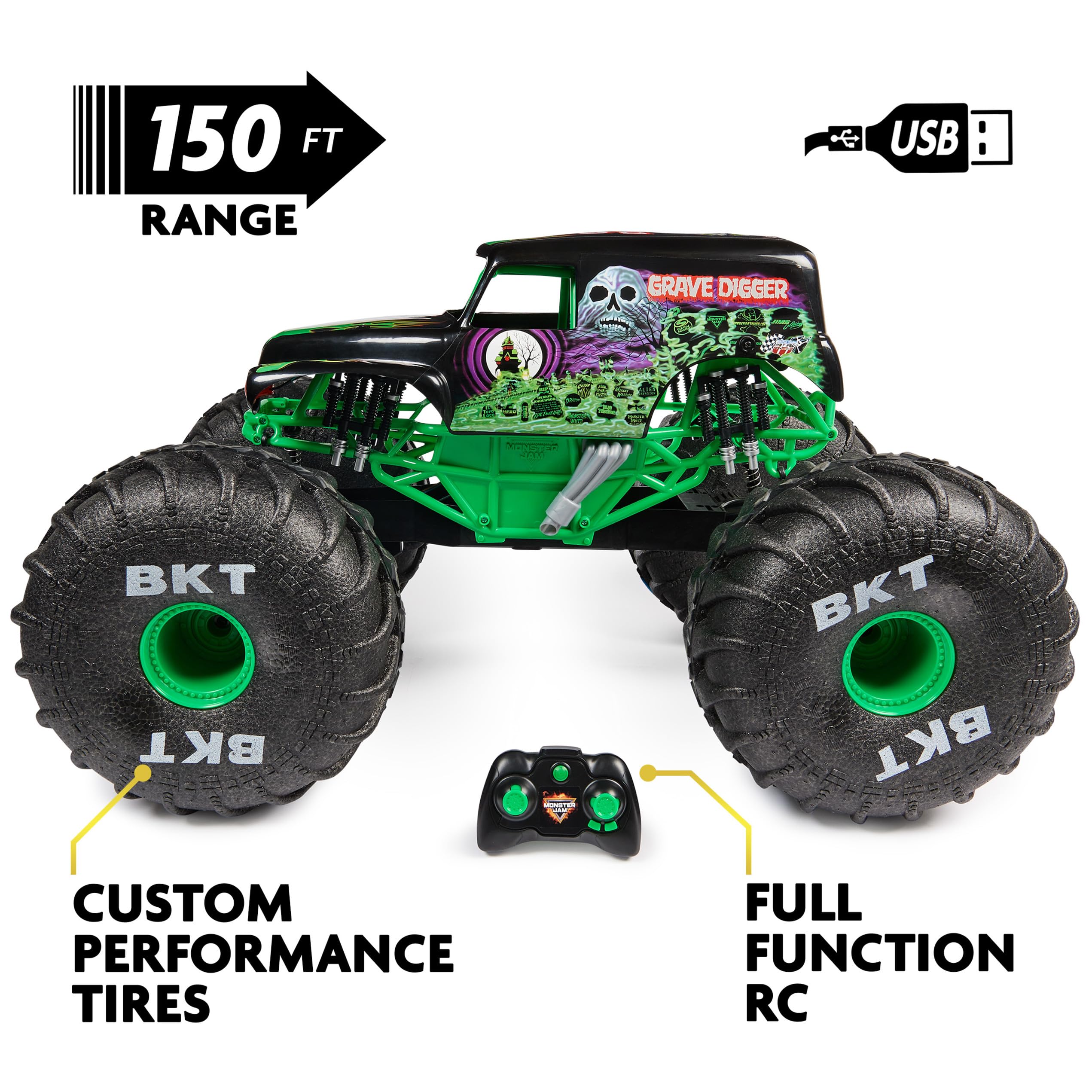 Monster Jam, Official Mega Grave Digger All-Terrain Remote Control ...