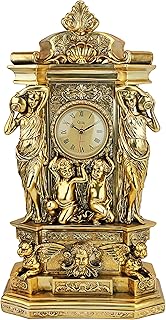 Design Toscano Chateau Chambord Mantel Clock, 51 cm, Polyresin, Gold