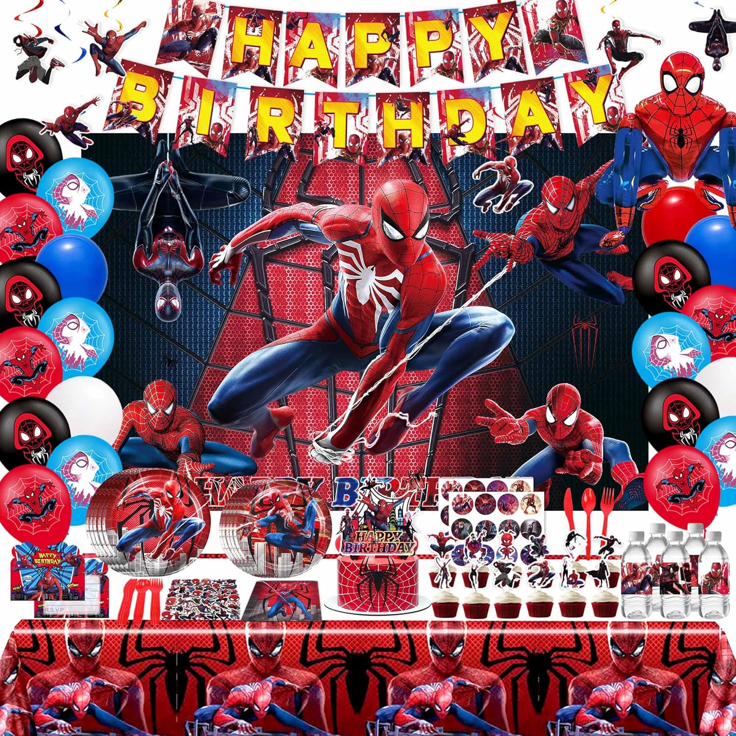 Amazon.com: Spider Birthday Party Decorations, Super Hero Party ...