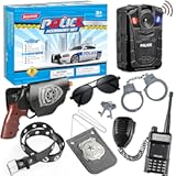 Deluxe All-In-One Police Accessories Role Play Set For Kids&comma; include Police Badge&comma; Handcuffs&comma; Belt&period; 8PCS Cop Accessories&comma; Halloween Police Officer Costumes