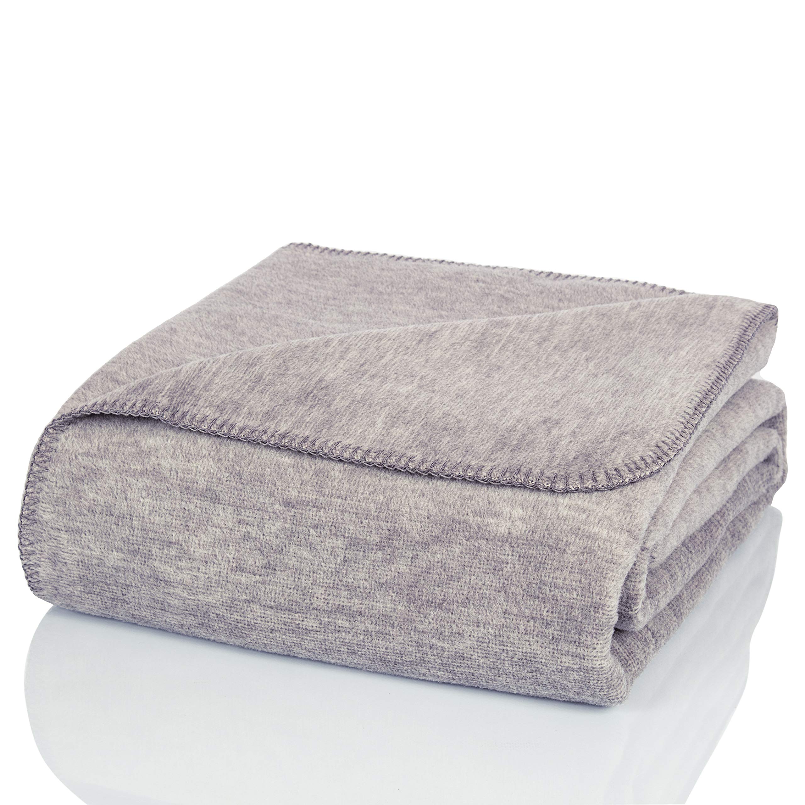 GlartGlart blanket plain flecked grey, sofa blanket 130 x 170 cm, soft and warm woolly blanket, extra fluffy, for use as a sofa blanket, couch blanket, cosy blanket, cosy throw, plush sofa throw