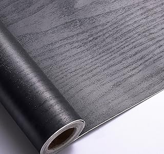 Arthome Black Wood Contact Paper Peel and Stick Self-Adhesive Wallpaper,Decorative Vinyl Film for Countertop Cabinets Furn...