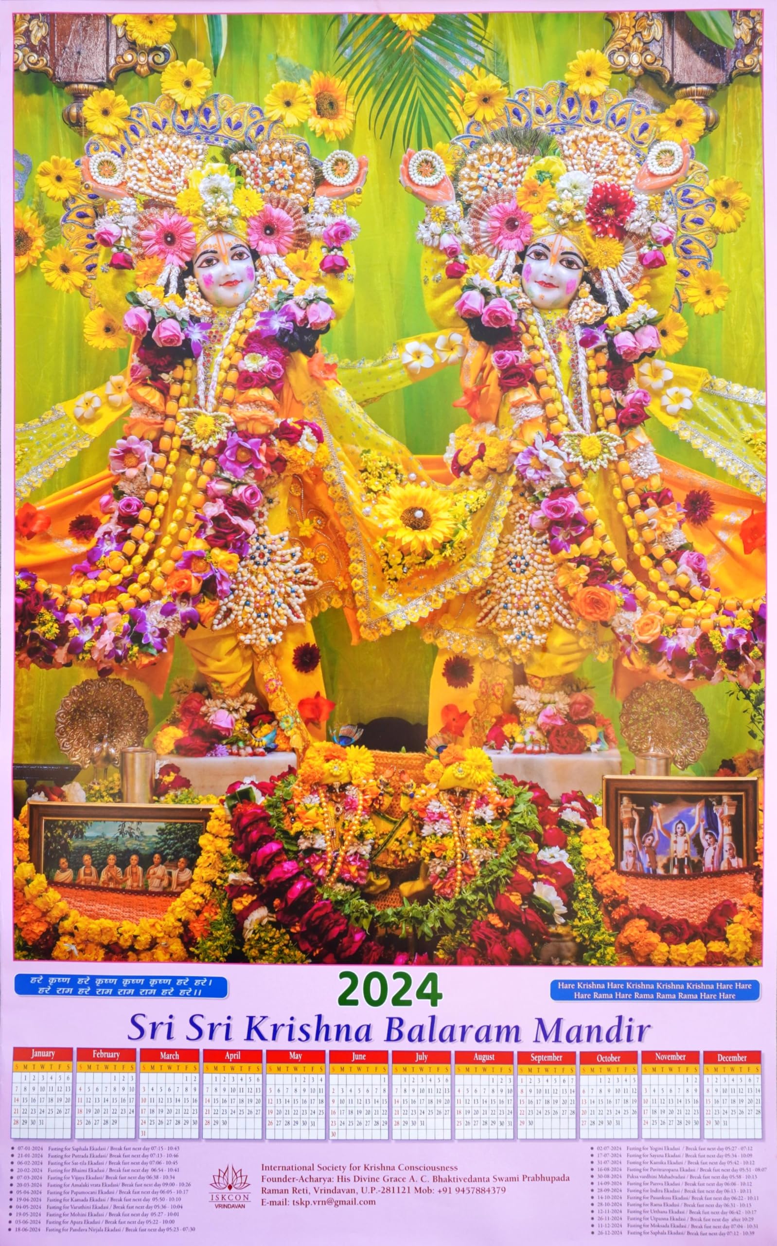 Iskcon Vaishnava Calendar 2024 - Lily Christal