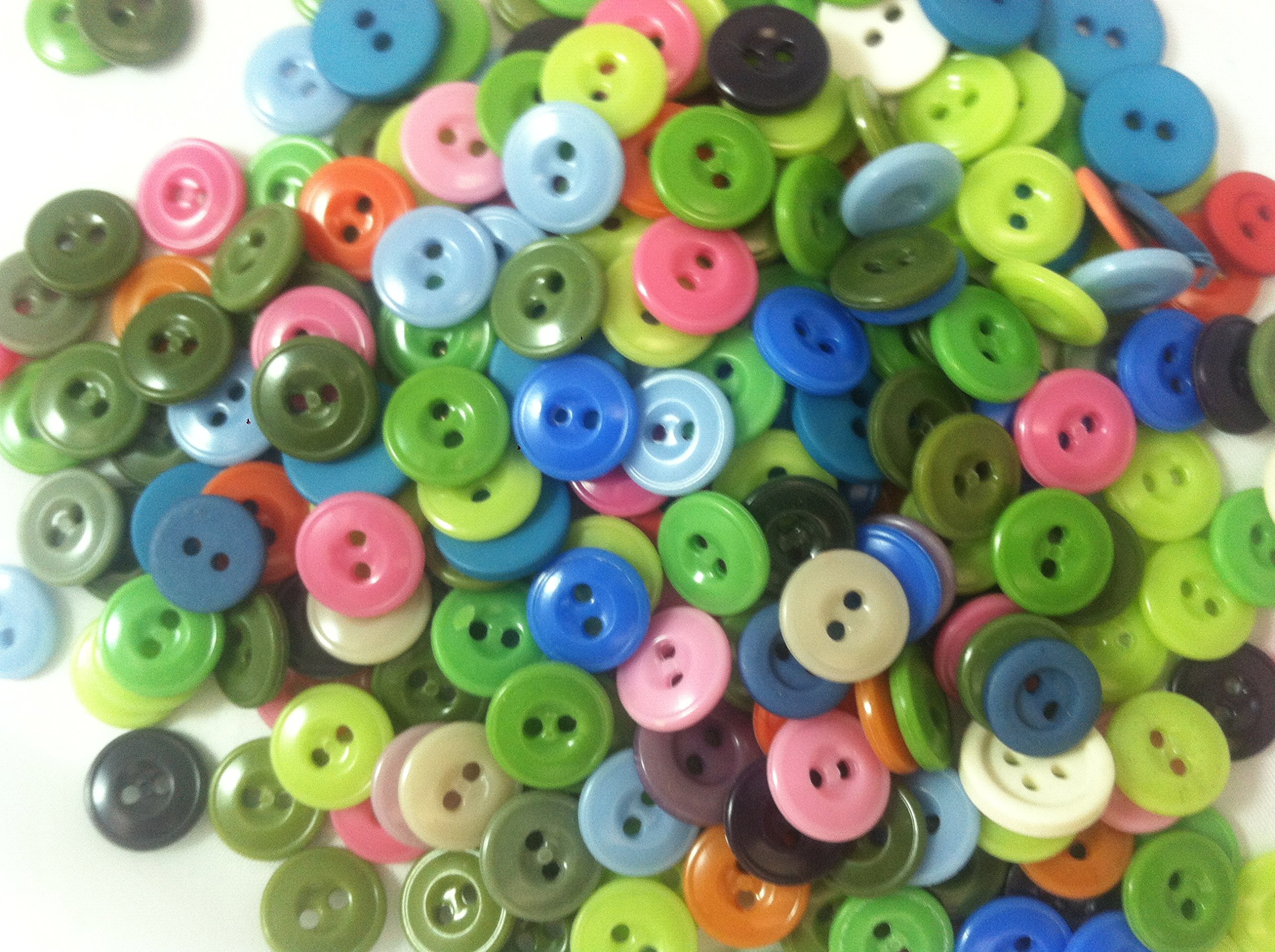 1000 Colorful Sewing Buttons 1/2"- 13 Mm 2 Hole Sewing Buttons and Crafts Buttons