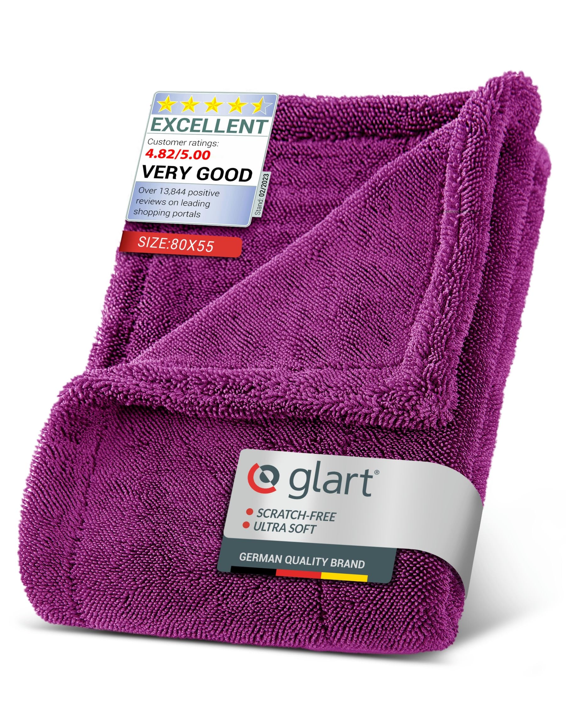 Glart44TW8P Twist Car Drying Cloth XXL - Premium 80x55cm microfiber towel for scratch-free drying. Large drying towel for cars and motorcycles