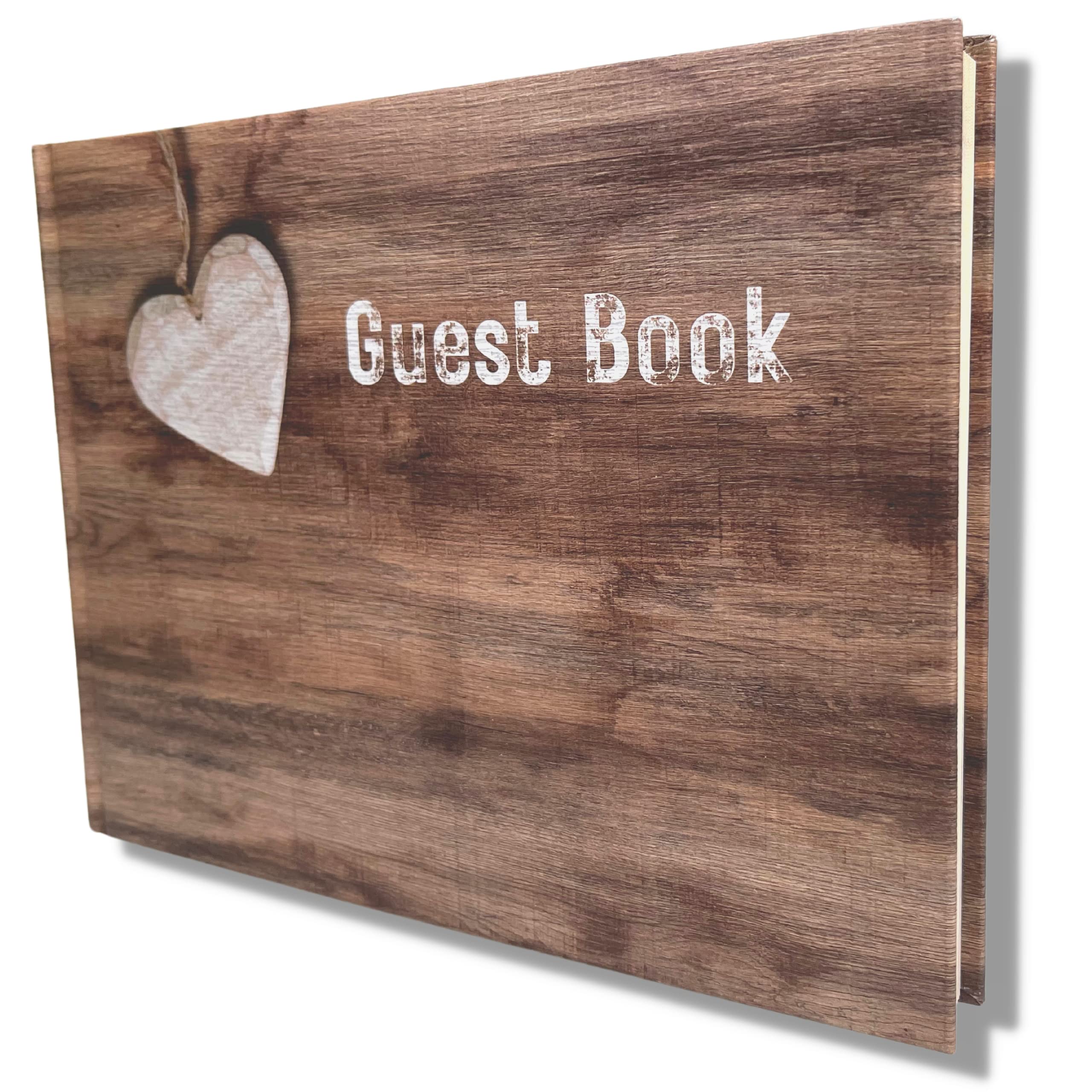 Buy Rustic Guest Book for Wedding, Funeral, Memorial | Guest Book for ...