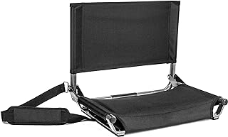 Cascade Mountain Tech Portable Folding Steel Stadium Seats for Bleachers , Black, Regular - 17"