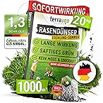 TerraUno Rasendünger Frühjahr/Sommer I Sofortwirkung für saftiges grün I 20 kg für 1000 m² I gesunder Rasen verdrängt Moos und Unkraut I NPK Dünger Rasen I Gegen Trockenstress I Für den Streuwagen