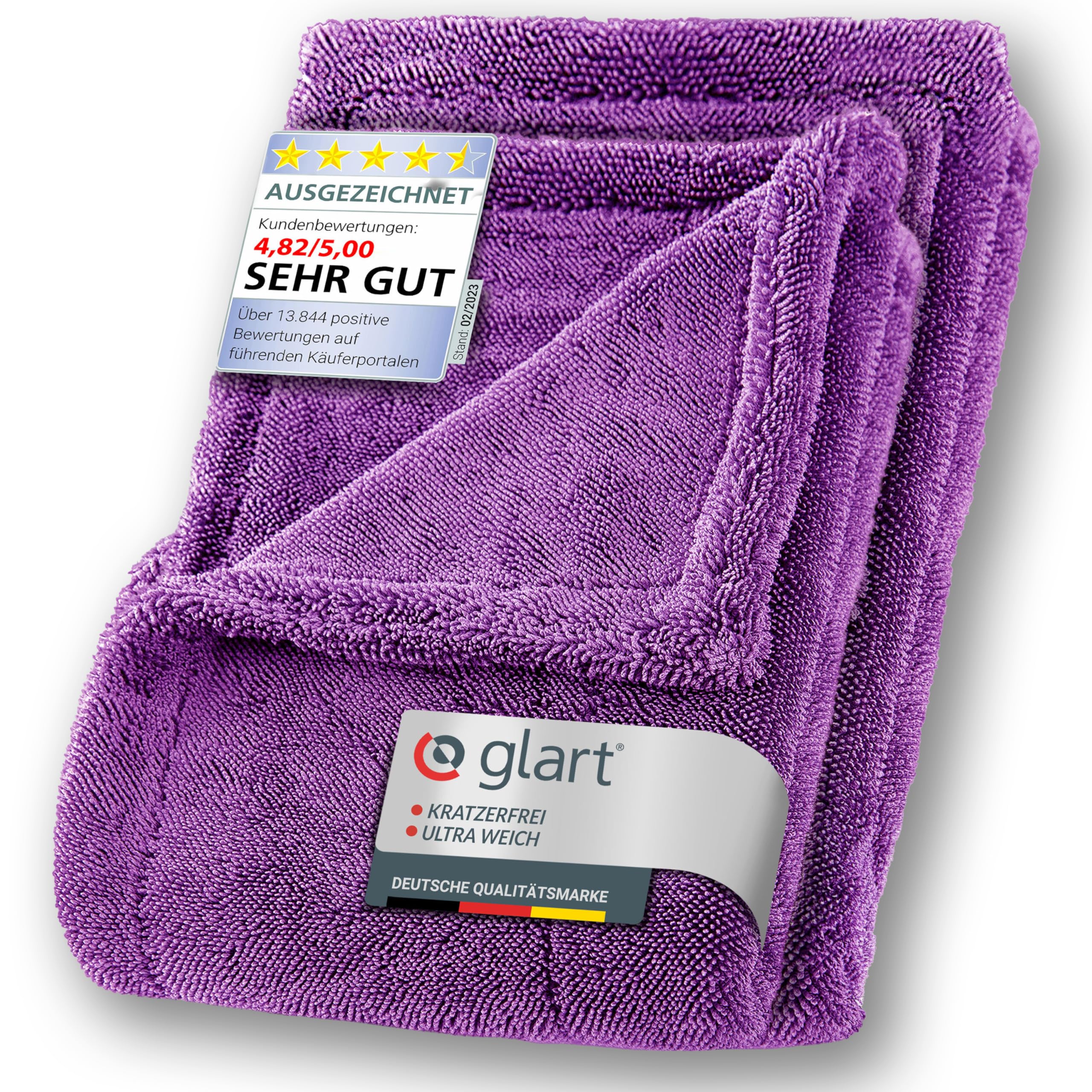 Glart44TW6P Twist Car Drying Cloth XXL - Premium 60x40cm microfiber towel for scratch-free drying. Large drying towel for cars and motorcycles