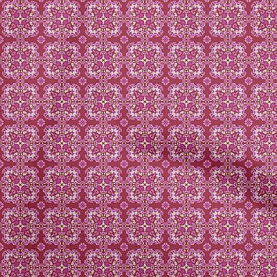 oneOone Cotton Jersey Magenta Fabric Arabic Moroccan Sewing Craft Projects Fabric Prints by Yard 58 Inch Wide