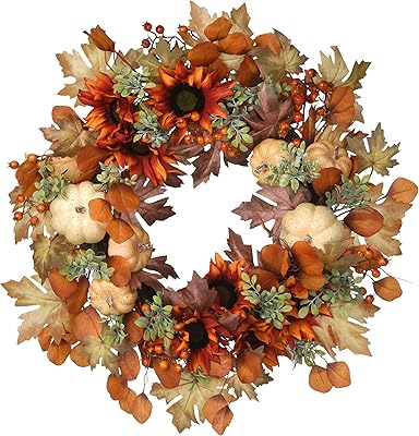 Amazon.com: Nearly Natural 4821 24-Inch Spring Garden Wreath with Twig ...