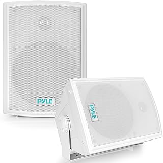 Pyle Home Pyle PDWR63 Dual Waterproof Outdoor Speaker System-6.5 Inch Pair of Weatherproof Wall or Ceiling Mounted White S...