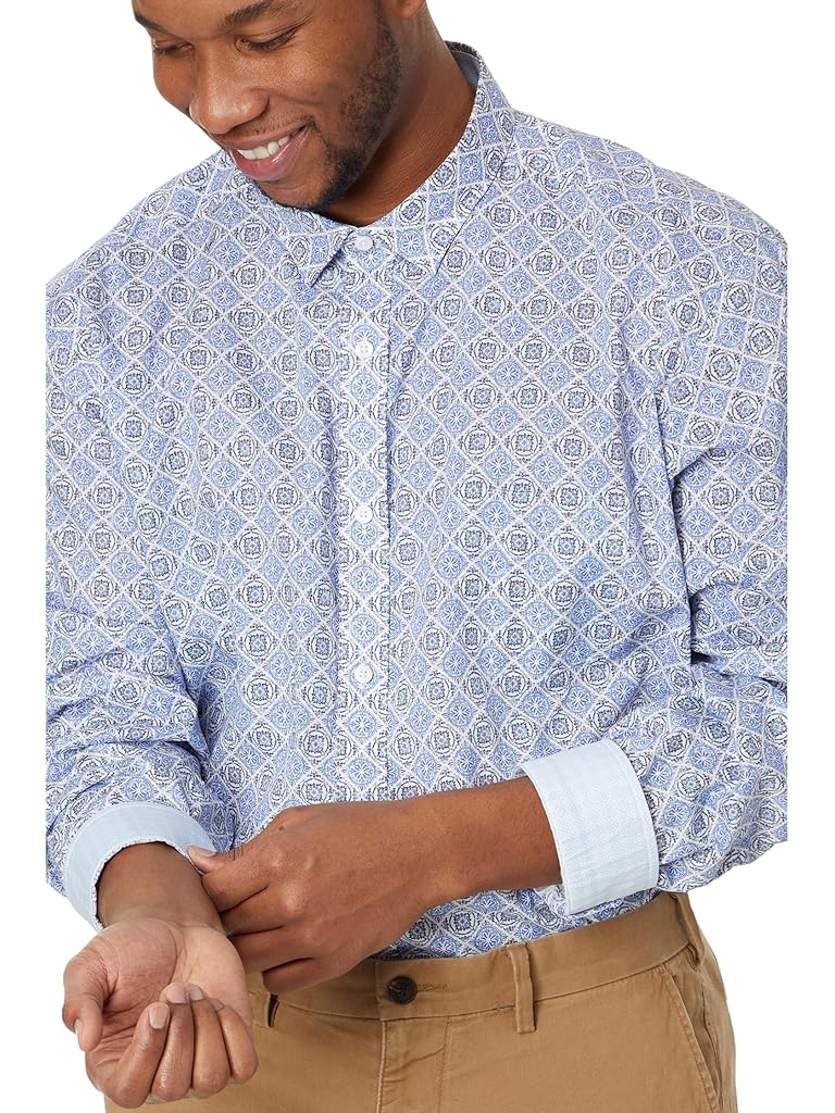 Blue Johnston & Murphy Mosaic Tile Print Shirt