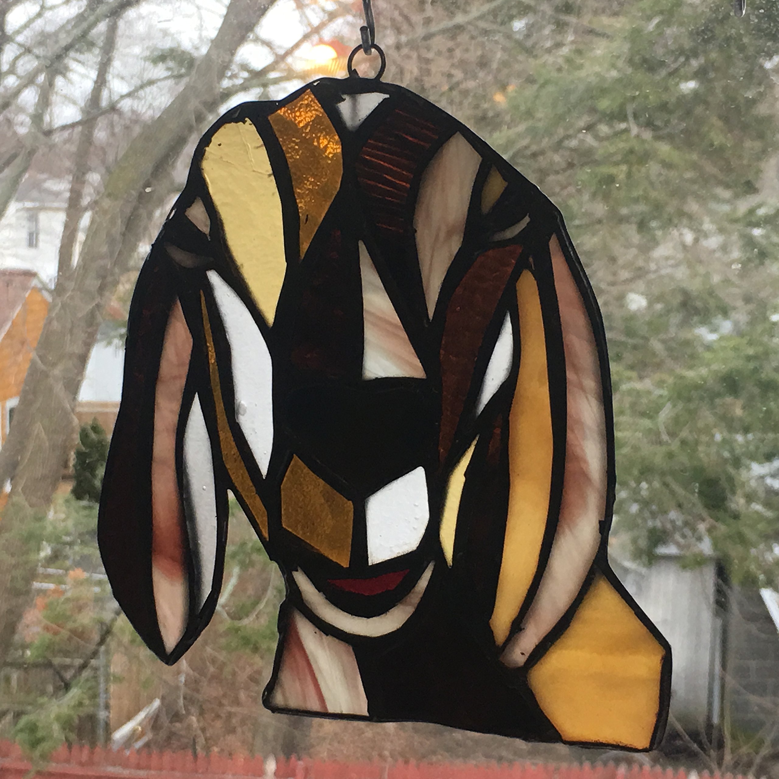 One Stained Glass Artsy Goat in Browns