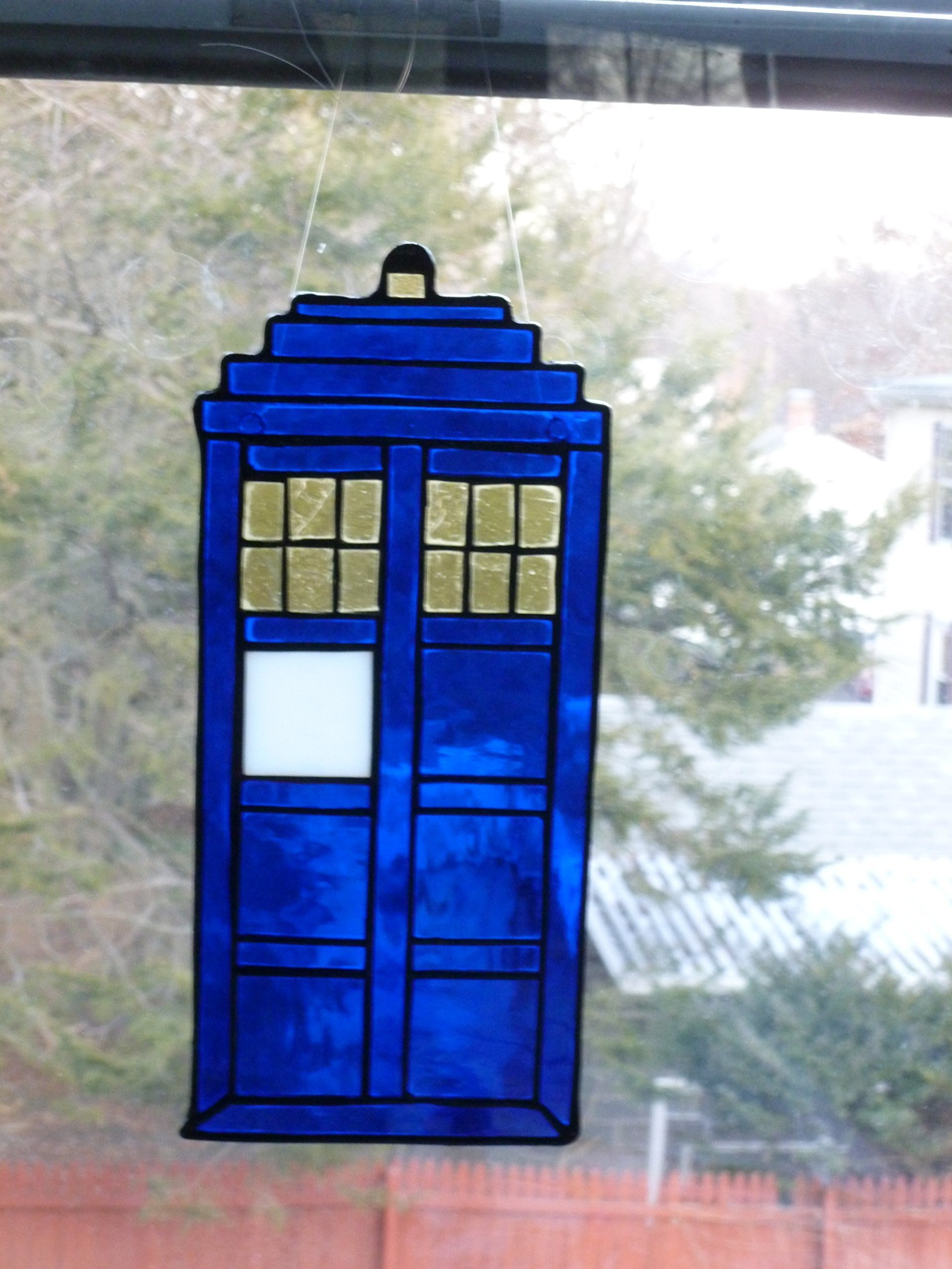 Stained Glass Tardis Dr Who inspired