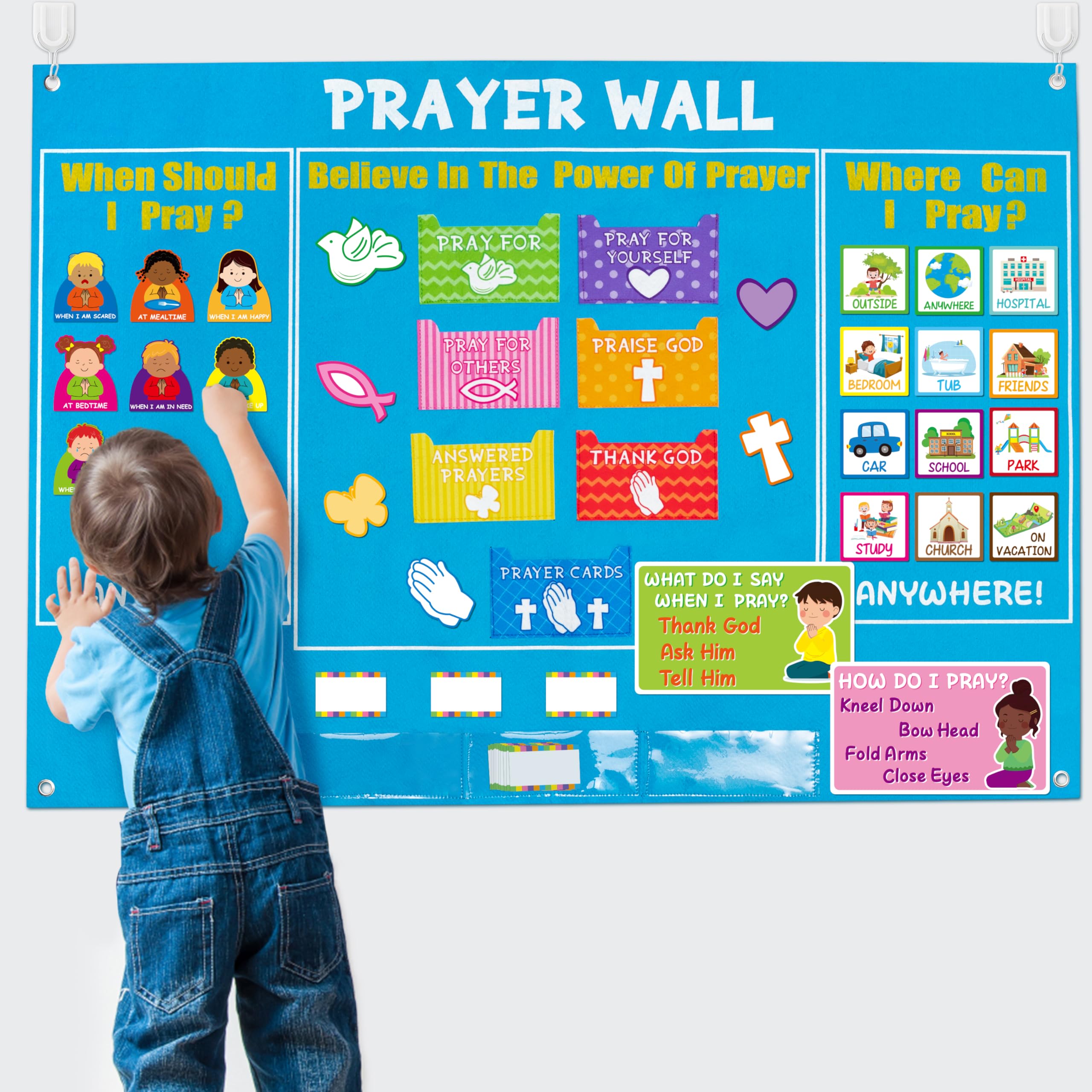 Buy WATINC37Pcs Prayer Wall Felt Story Board Set with Prayer Story Card ...