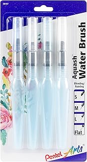 Pentel Arts Aquash Water Brush Assorted Tips, Pack of 4 (FRHBP4M)