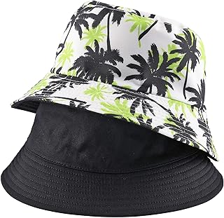 Faletony Unisex Reversible Bucket Hat Print Double-Side-Wear Cotton Sun Hat Fisherman Hat