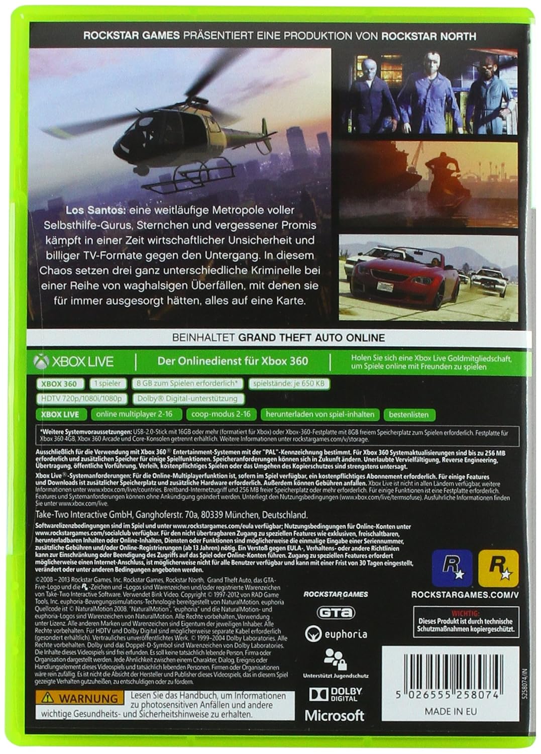 Gta 5 Back Cover Xbox 360