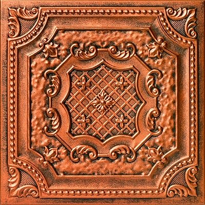 A la Maison Ceilings R126 Bijou and Bee Bee Foam Glue-up Ceiling Tile (21.6 sq. ft./Case), Pack of 8, Antique Copper