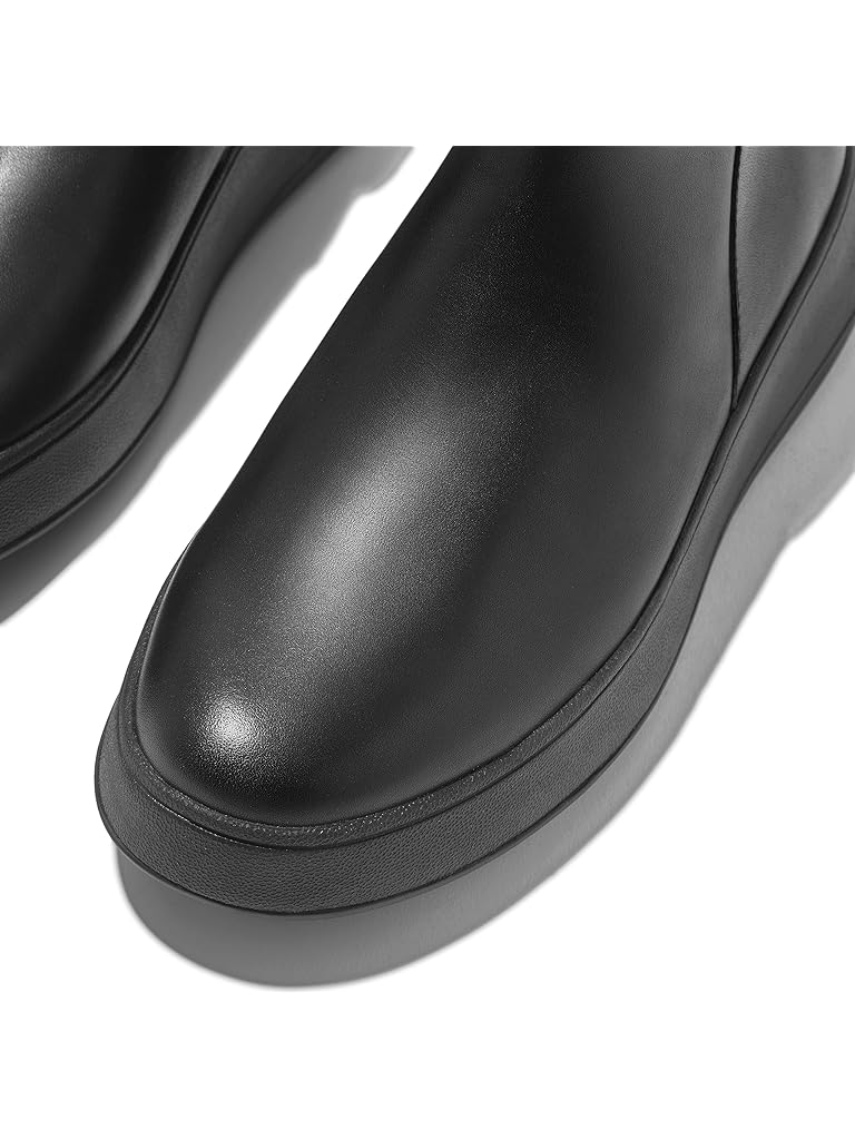 FitFlop F-Mode Leather Flatform Zip Ankle Boots