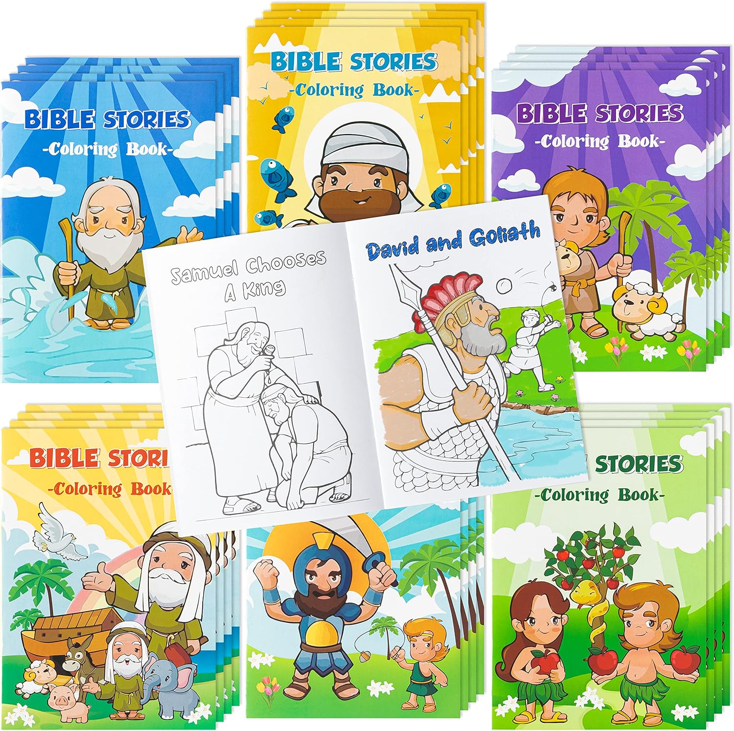 Zainpe 24Pcs Christian Bible Stories Coloring Books for Kids Bible ...