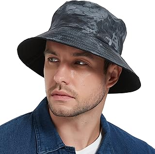 EINSKEY Reversible Camo Bucket Hat, Unisex UPF 50+ Cotton Sun Hat for Outdoor Beach Travel Golf Safari Fishing Travelling ...