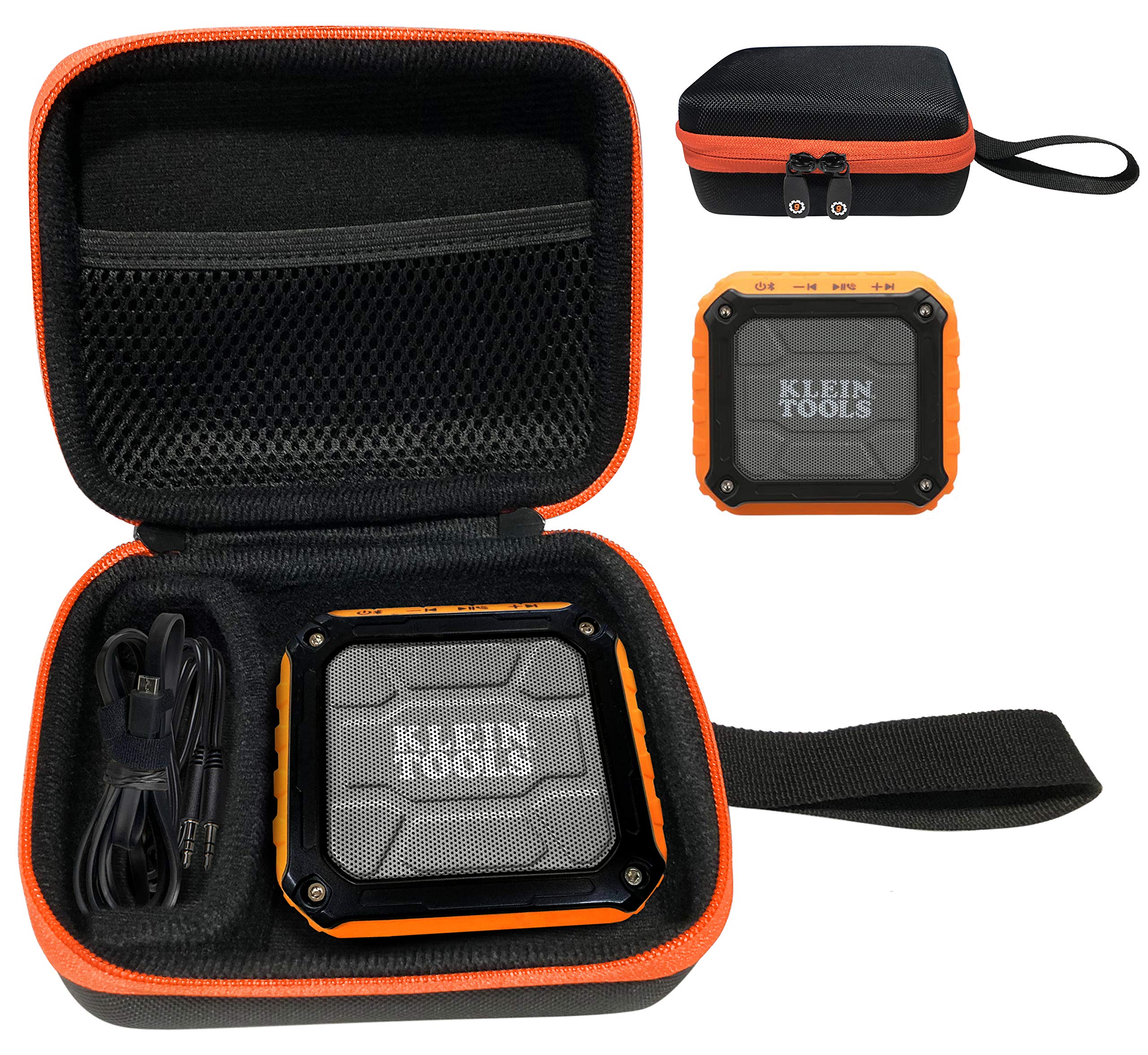 Getgear Wireless Speaker Case for Klein Tools AEPJS1 Wireless Speaker, Customized Compartment for Speaker and Cord Separately, Strong Light Weight case with Wrist Strap