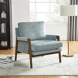 Roundhill Furniture Kelly Velvet Accent Armchair, Blue