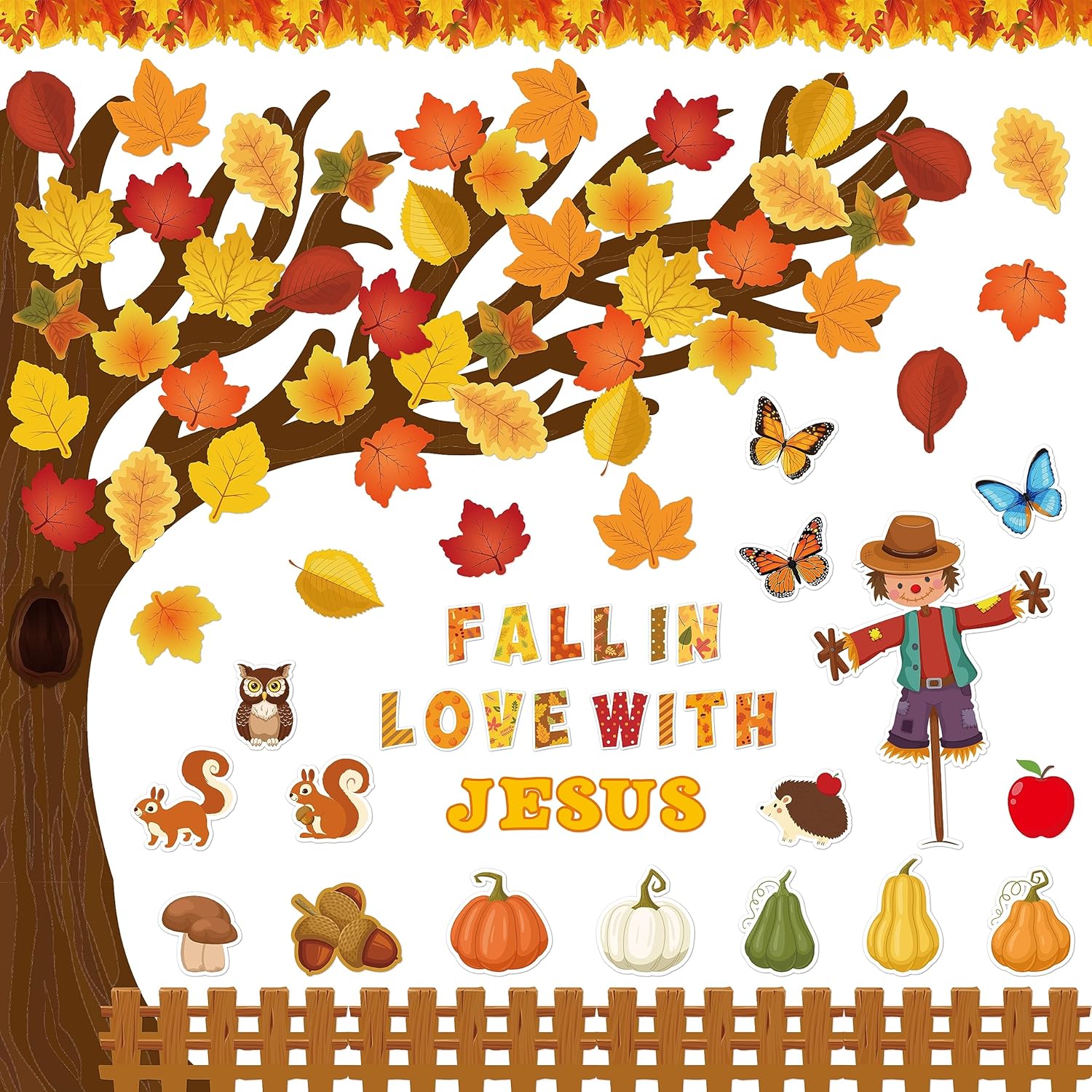 Amazon.com : Haooryx 143Pcs Fall Autumn Fall in Love with Jesus Sunday ...