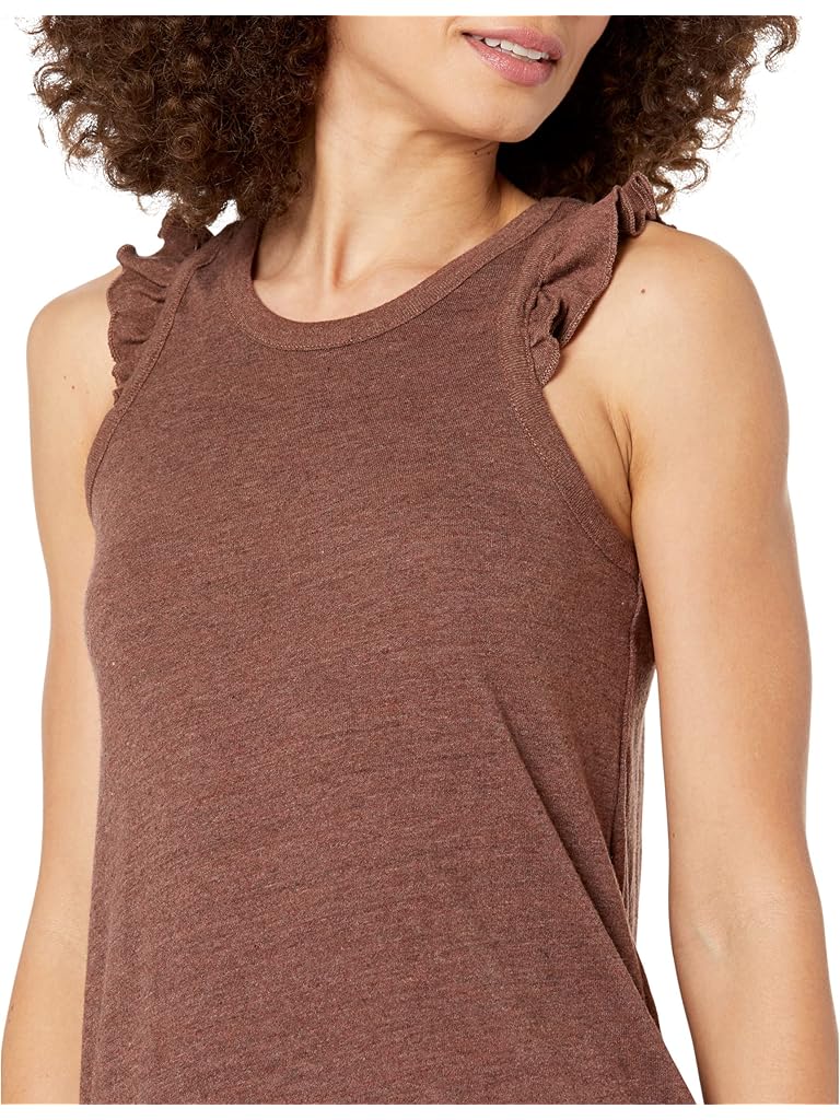 Chaser Tri-Blend Jersey Ruffle Racer Tank Dress