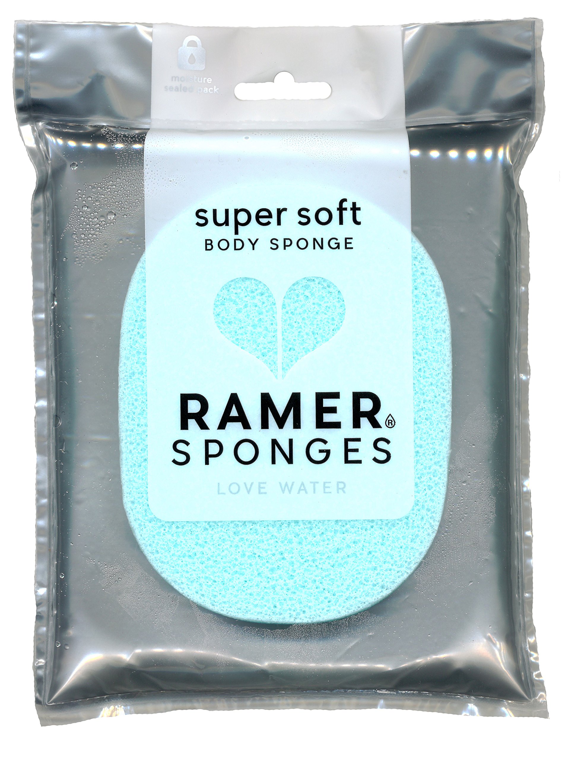 Ramer Shower Sponge - Super Soft Body Sponge Small (Mint)