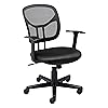 Amazon Basics Mesh Mid-Back Adjustable-Height 360-Degree Swivel Office Desk Chair with Armrests, Lumbar Support and Easy to Assemble, Black