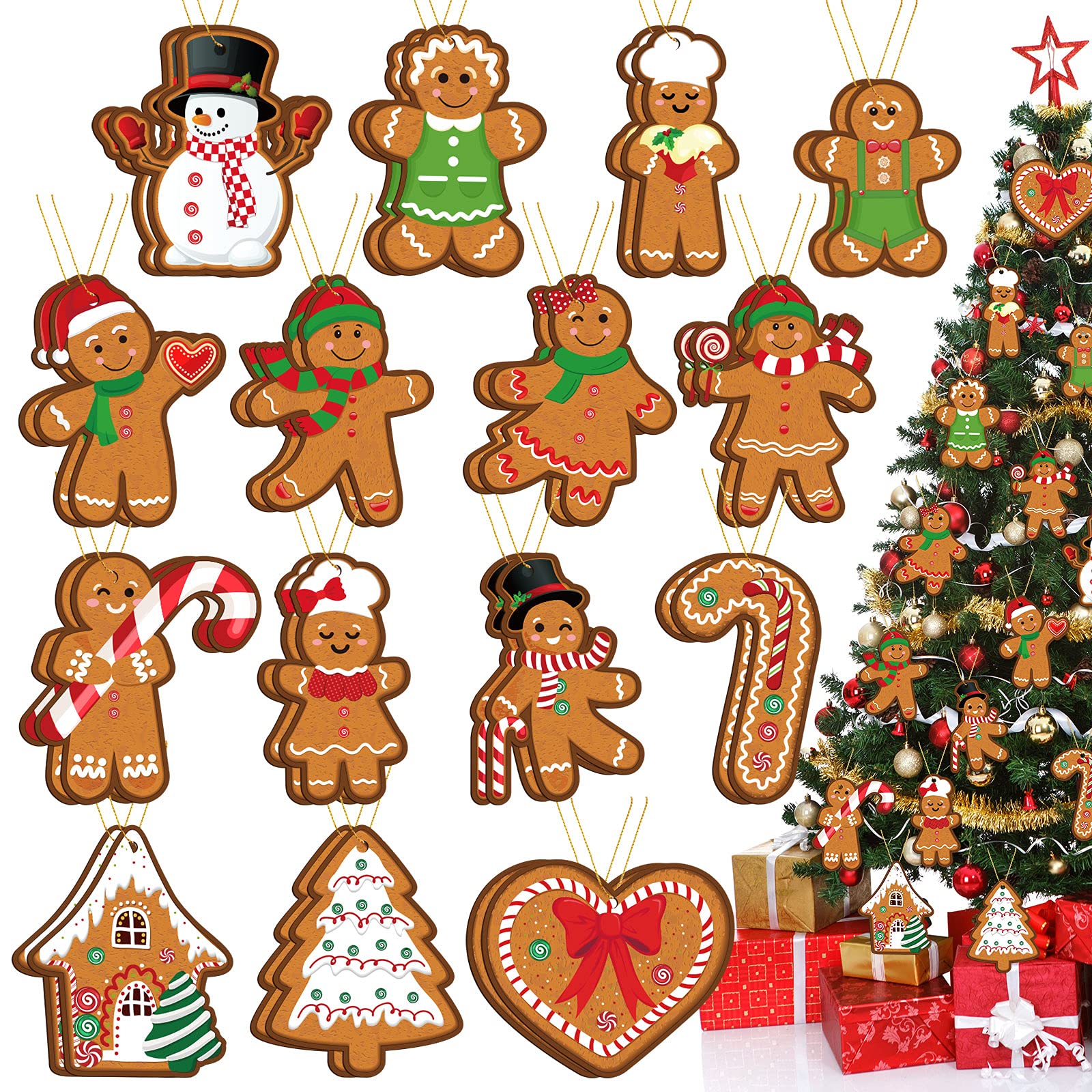 Amazon.com: 60 Pieces Gingerbread Man for Christmas Tree ...