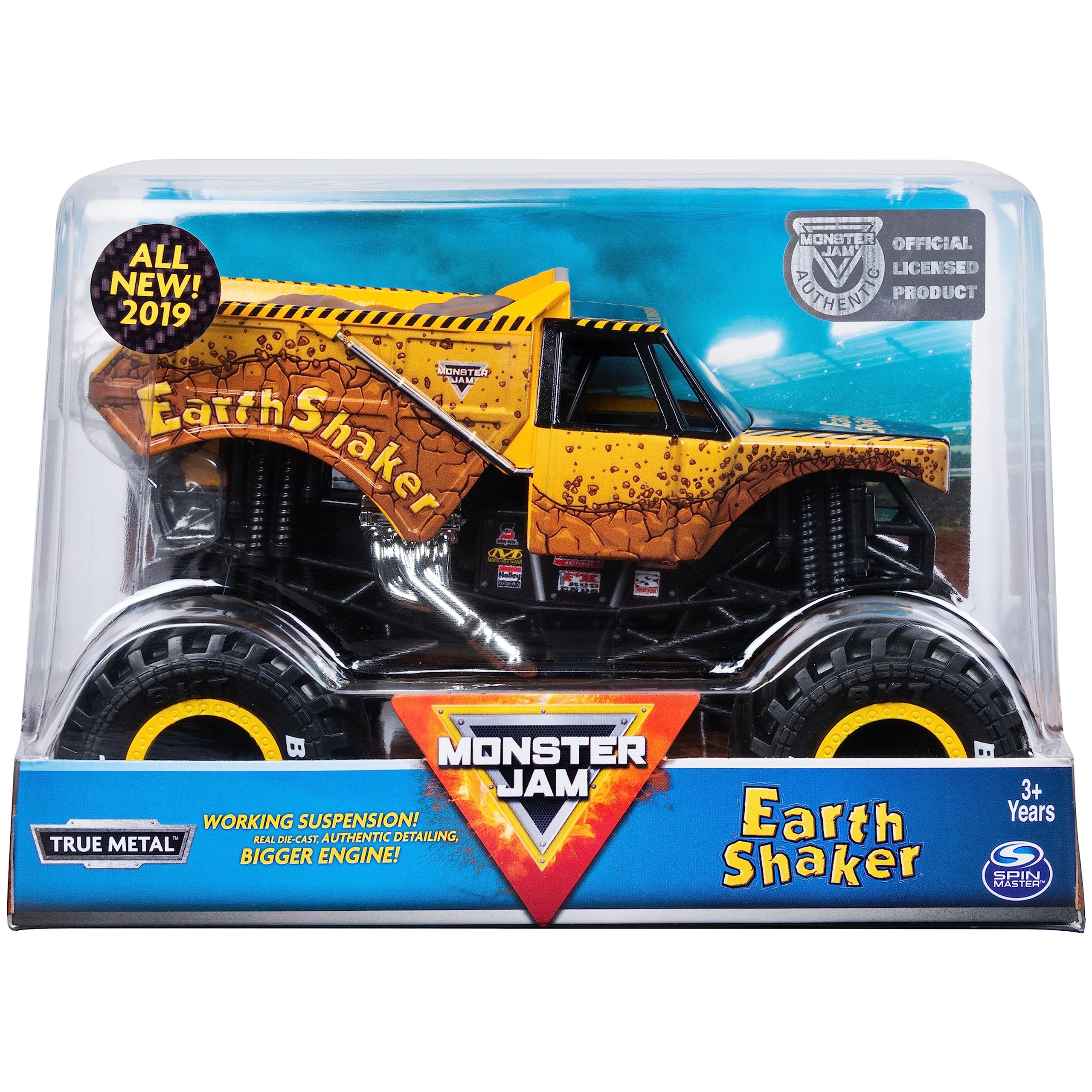 Monster Jam, Official Earth Shaker Monster Truck, Die-Cast Vehicle, 1: ...