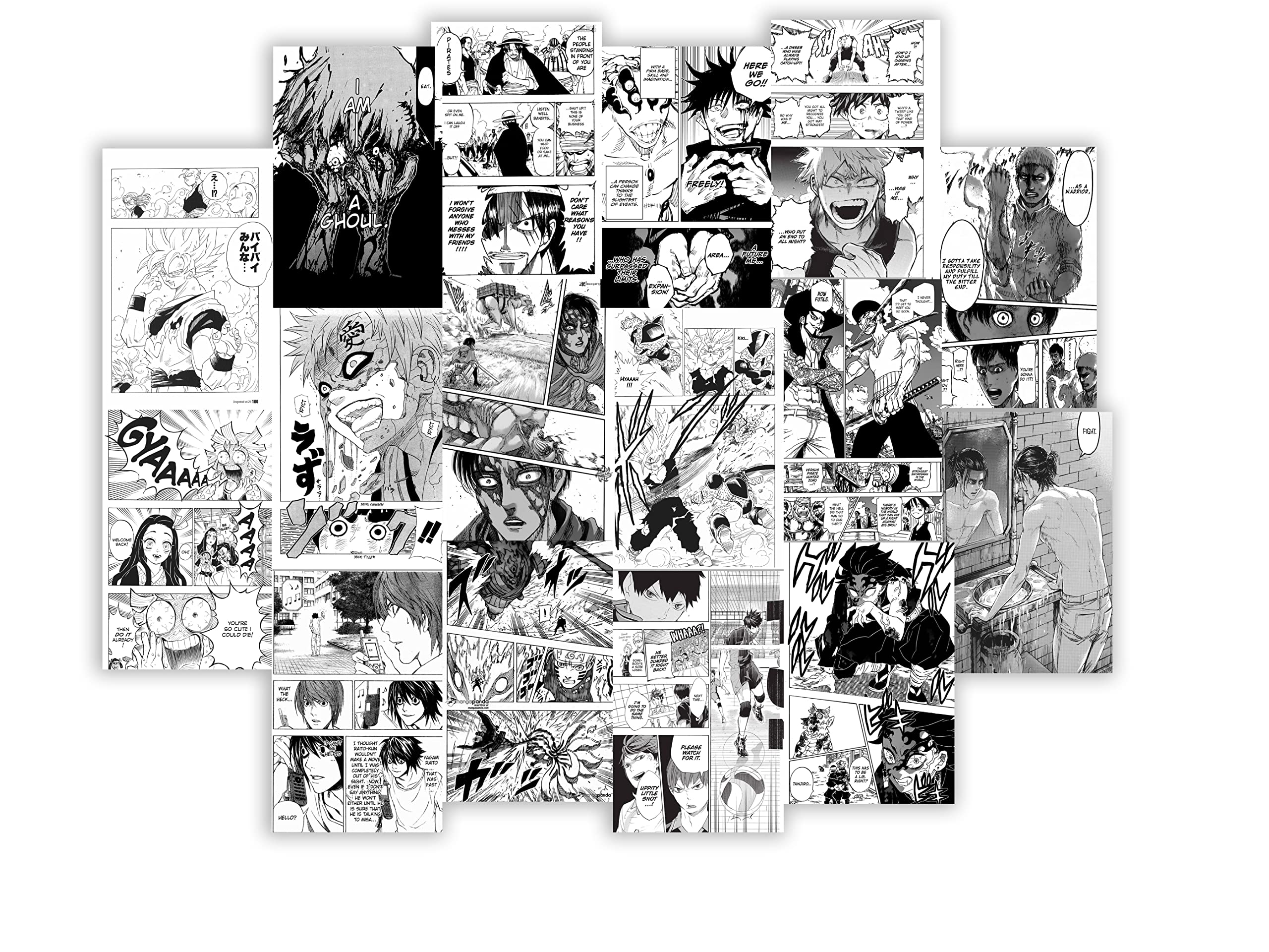 Buy VEENSHI Pack of 16 manga style wall of mix anime dragonball z ...