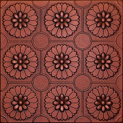 Euro-Deco R36 Antique Copper 20 x 20 Tin Looking Styrofoam Ceiling Tile Just Glue Up