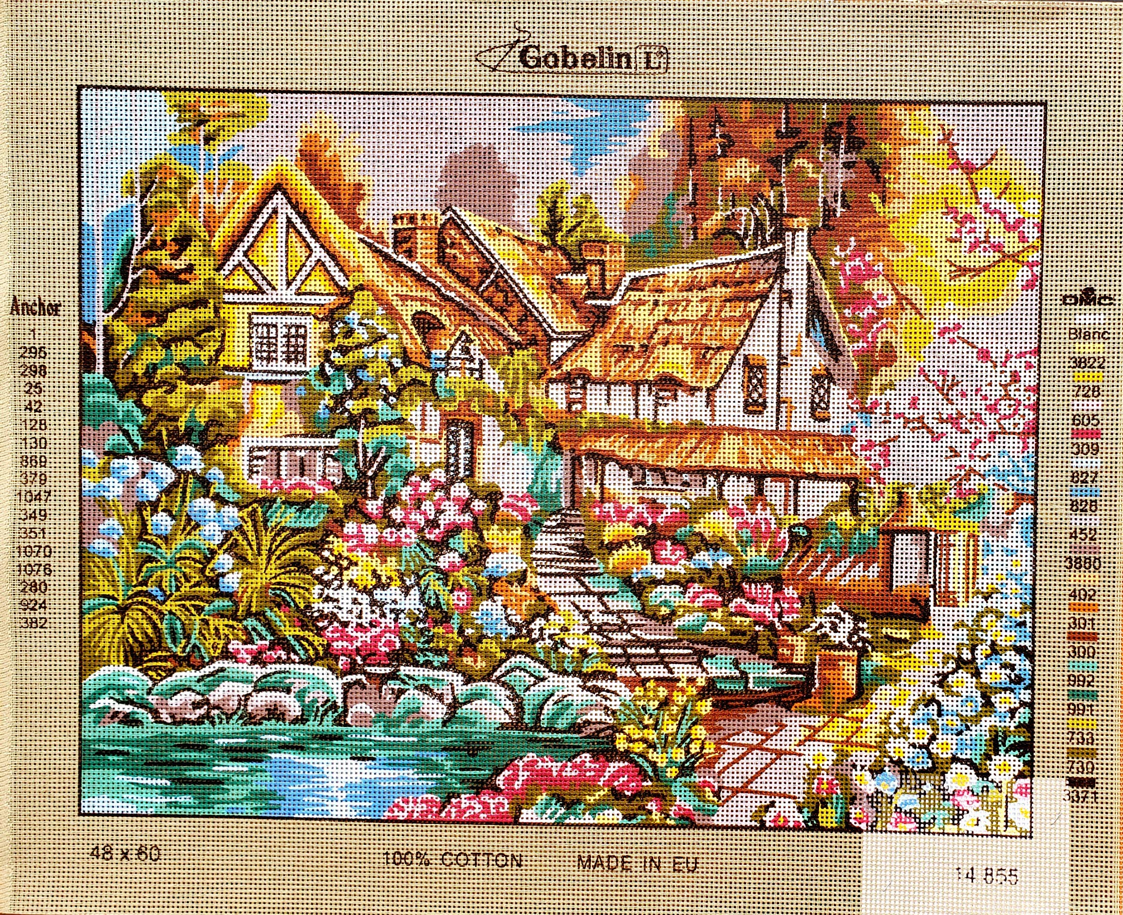 Gobelin-L Needlepoint Painted Canvas Counted Cross Stitch Tapestry Kit Gobelin - Landscape. 18"x24" 14.855