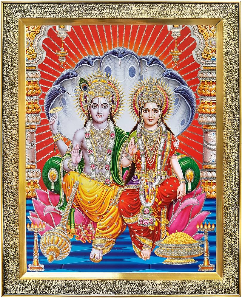 Koshtak vishnu laxmi/lakshmi narayana ji with sheshnag on lotus ...