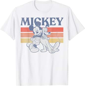 Disney Mickey And Friends Mickey And Pluto Retro Line T-Shirt