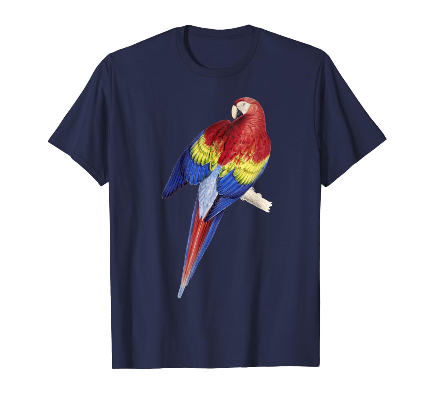 Parrot T-shirt, Scarlet Macaw Tee Jungle Bird Lover Tee-ANZ